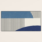 Quarter Circle Lines - Blue Navy  Desk Mat Gallery Image 3