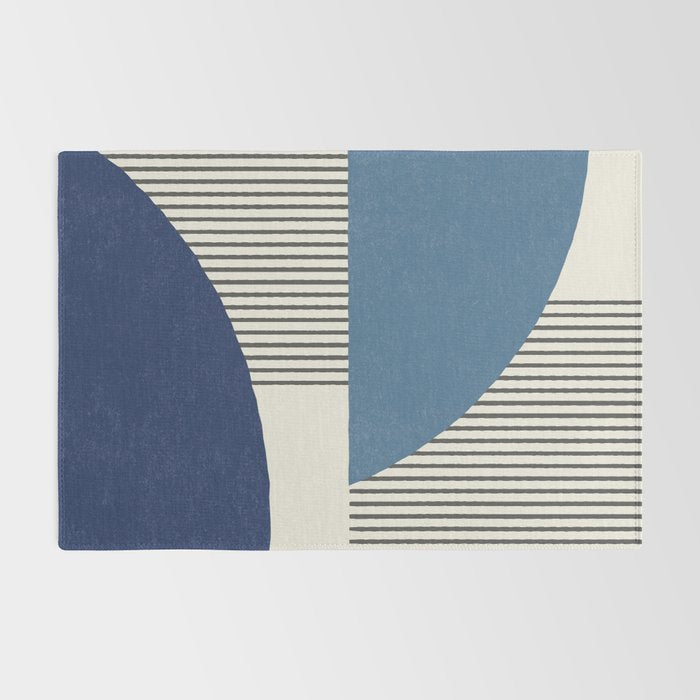 Quarter Circle Lines - Blue Navy  Rug Gallery Image 2