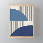 Quarter Circle Lines - Blue Navy  Mini Art Print Gallery Image 1