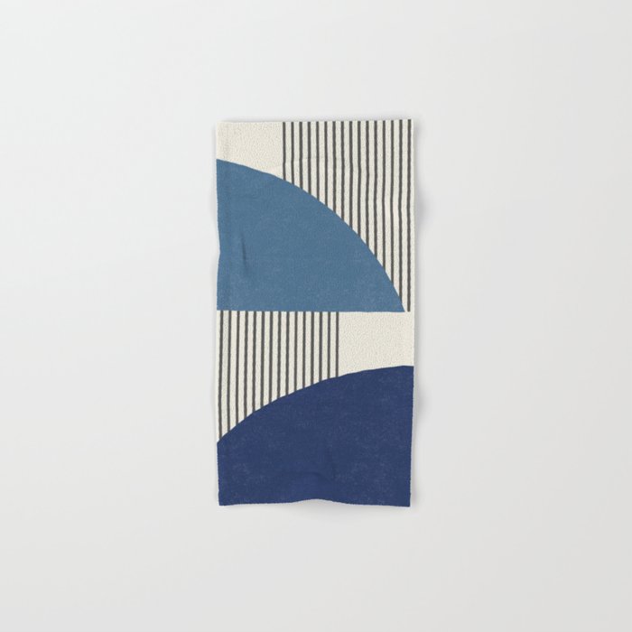 Quarter Circle Lines - Blue Navy  Bath Towel Gallery Image 1