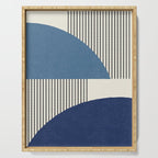 Quarter Circle Lines - Blue Navy  Serving Tray Gallery Image 1