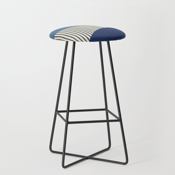Quarter Circle Lines - Blue Navy  Stool Gallery Image 1