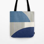 Quarter Circle Lines - Blue Navy  Tote Bag Gallery Image 1