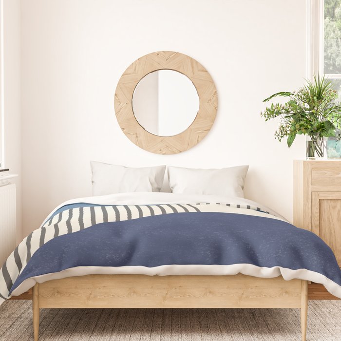 Quarter Circle Lines - Blue Navy  Duvet Cover Gallery Image 3