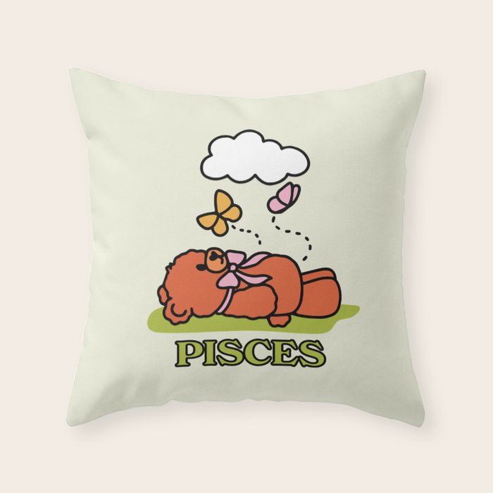 Pisces Teddy Bear Throw Pillow Gallery Image 6