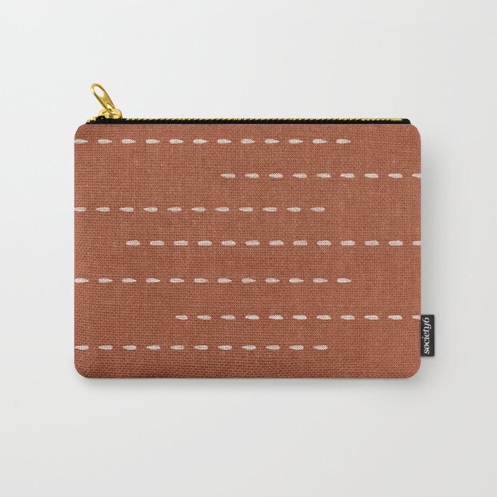 boho stitched stripes - ginger Carry All Pouch Gallery Image 1