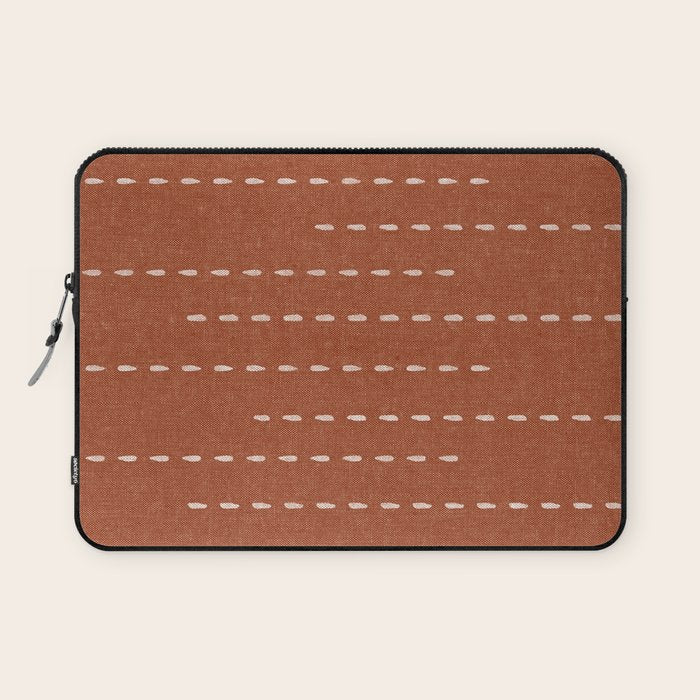 boho stitched stripes - ginger Laptop Sleeve Gallery Image 1