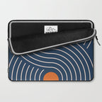 Geometric Lines in Navy and Orange (Rainbow and Moon Phases Abstract) Laptop Sleeve Gallery Image 2