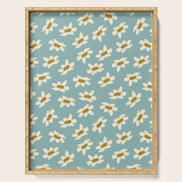 Sweet Daisy Blue  Serving Tray Gallery Image 1