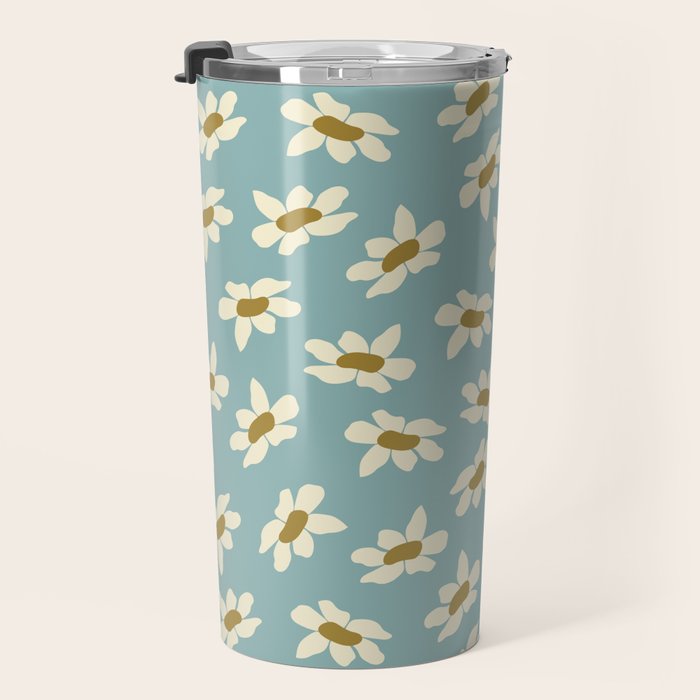 Sweet Daisy Blue  Travel Mug Gallery Image 3