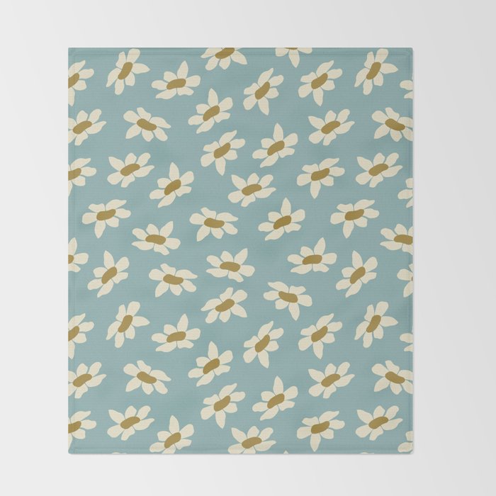 Sweet Daisy Blue  Throw Blanket Gallery Image 2
