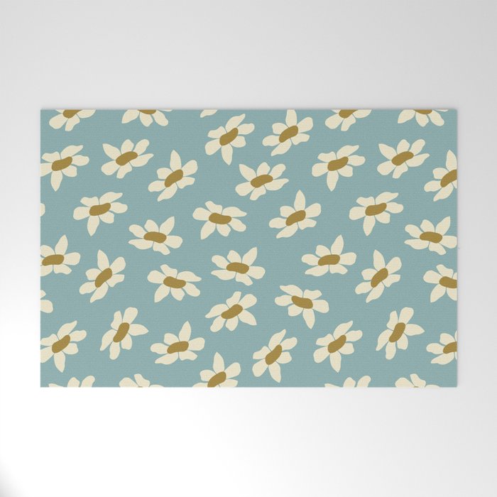 Sweet Daisy Blue  Welcome Mat Gallery Image 1