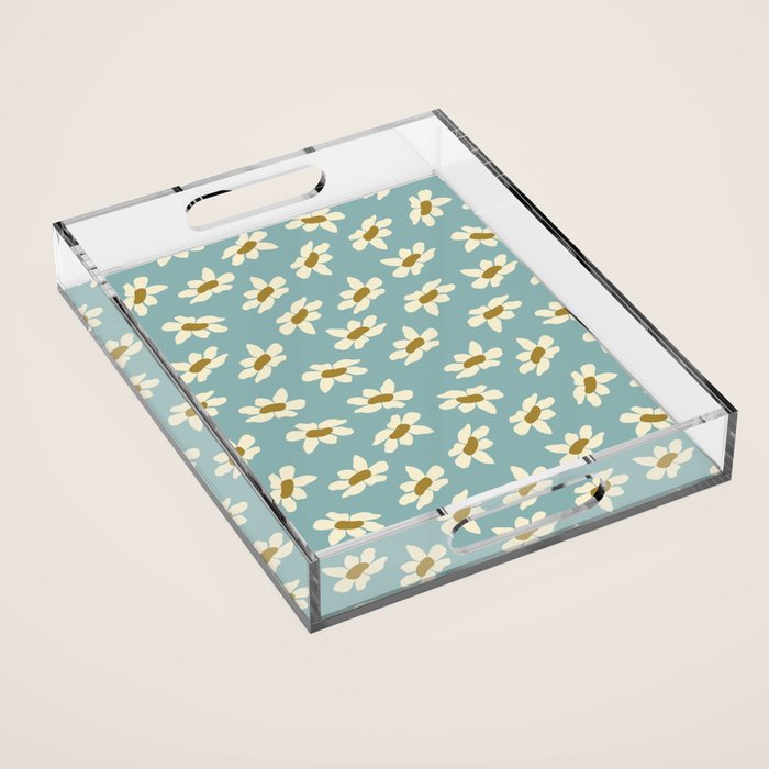 Sweet Daisy Blue  Acrylic Tray Gallery Image 1