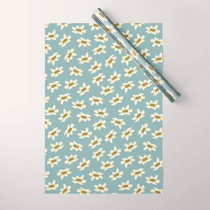 Sweet Daisy Blue  Wrapping Paper Gallery Image 1