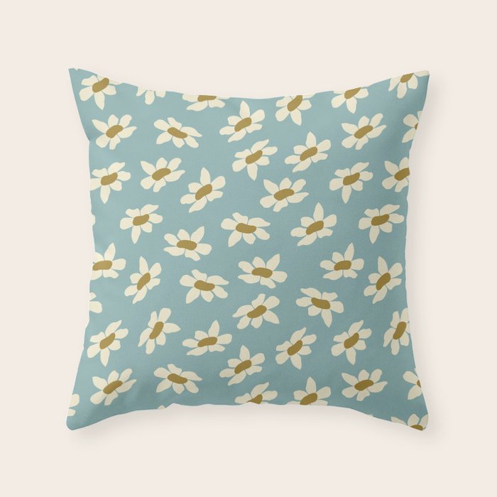 Sweet Daisy Blue  Throw Pillow Gallery Image 6