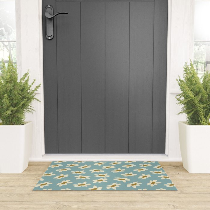 Sweet Daisy Blue  Welcome Mat Gallery Image 3