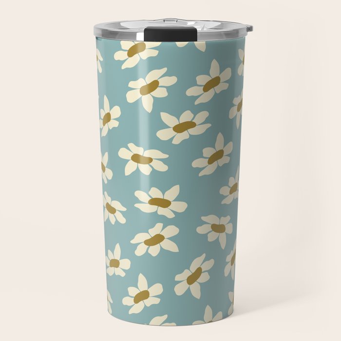 Sweet Daisy Blue  Travel Mug Gallery Image 1