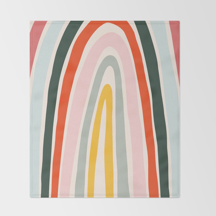 70s Vintage Rainbow Throw Blanket Gallery Image 2