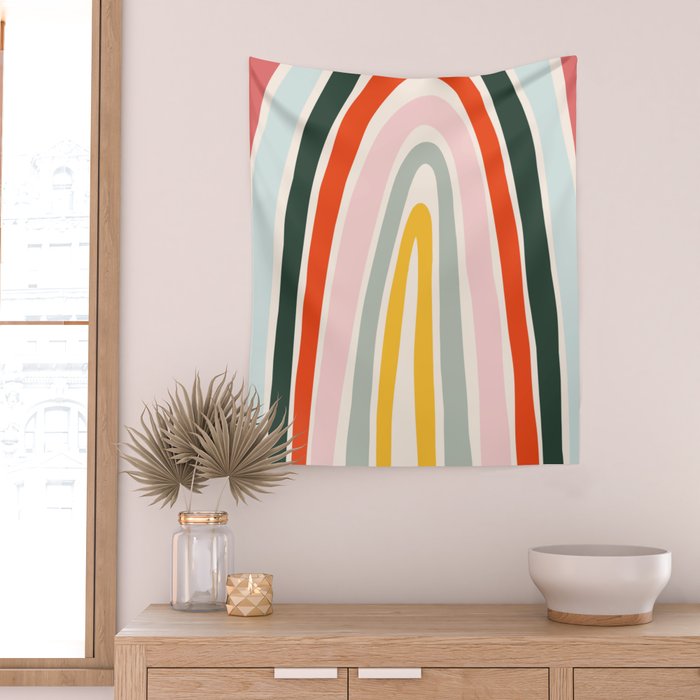 70s Vintage Rainbow Wall Tapestry Gallery Image 2