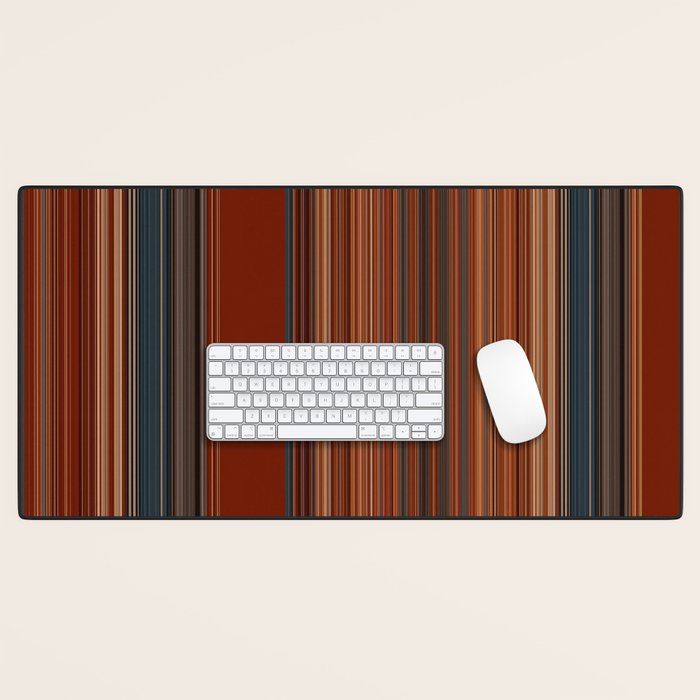 Bold Rust Colorful Stripes Desk Mat Gallery Image 1