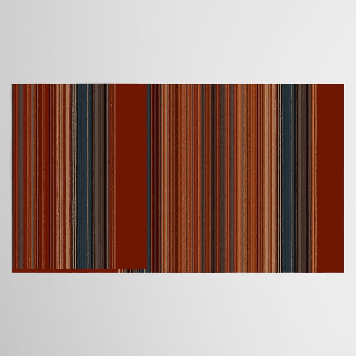 Bold Rust Colorful Stripes Tablecloth Gallery Image 2