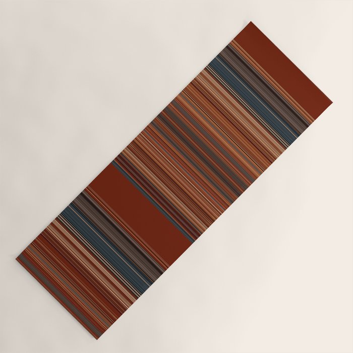 Bold Rust Colorful Stripes Yoga Mat Gallery Image 1