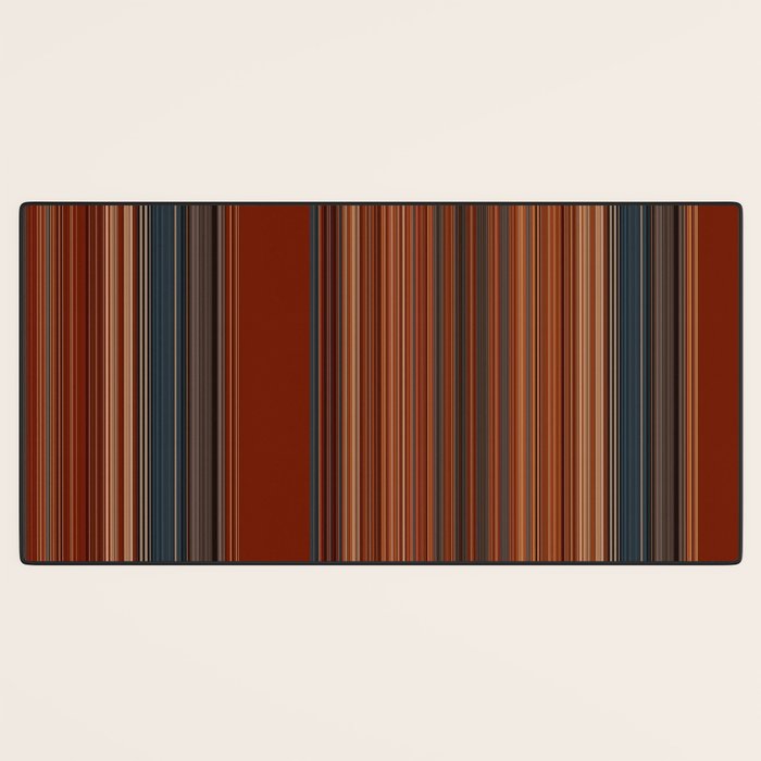 Bold Rust Colorful Stripes Desk Mat Gallery Image 3