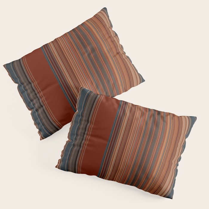 Bold Rust Colorful Stripes Pillow Sham Gallery Image 1
