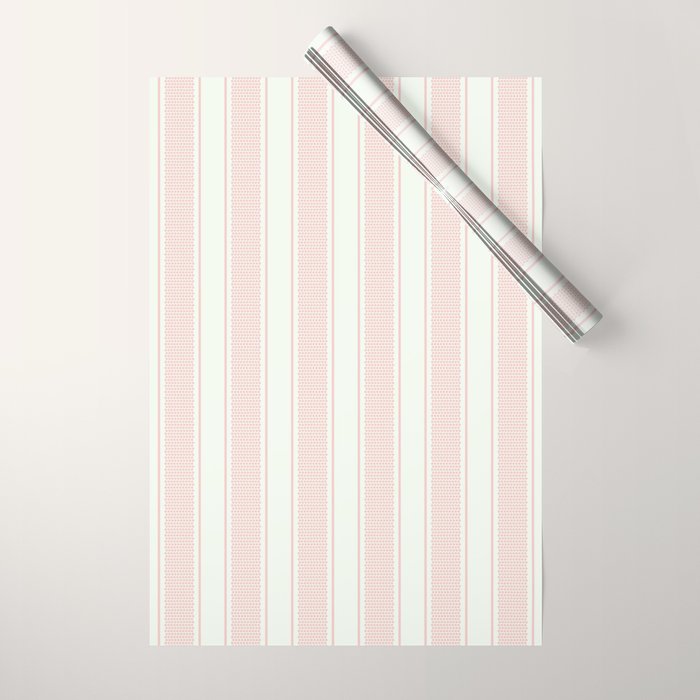Vintage pastel pink stripes pattern Wrapping Paper Gallery Image 1