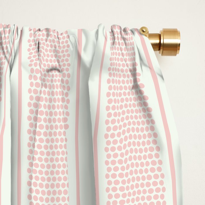 Vintage pastel pink stripes pattern Window Curtain Gallery Image 2