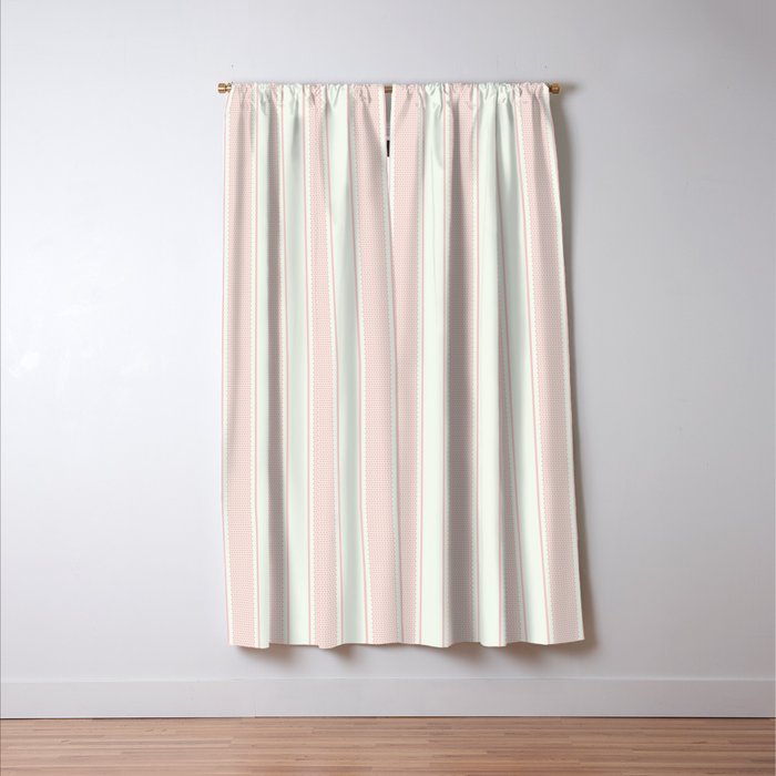 Vintage pastel pink stripes pattern Window Curtain Gallery Image 3