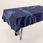 Blue bow pattern with dark background Tablecloth Gallery Image 1