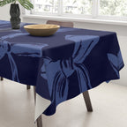 Blue bow pattern with dark background Tablecloth Gallery Image 3