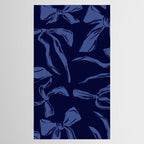Blue bow pattern with dark background Tablecloth Gallery Image 2