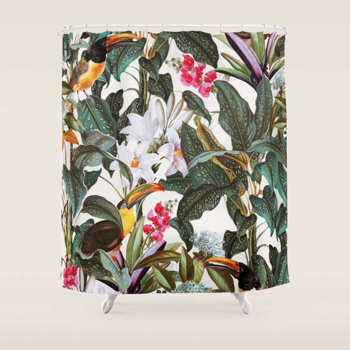 Tropical Toucan Garden Shower Curtain Gallery Image 1