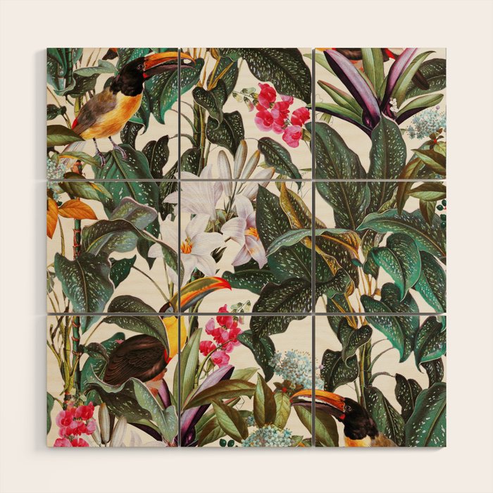 Tropical Toucan Garden Wood Wall Art Gallery Image 1