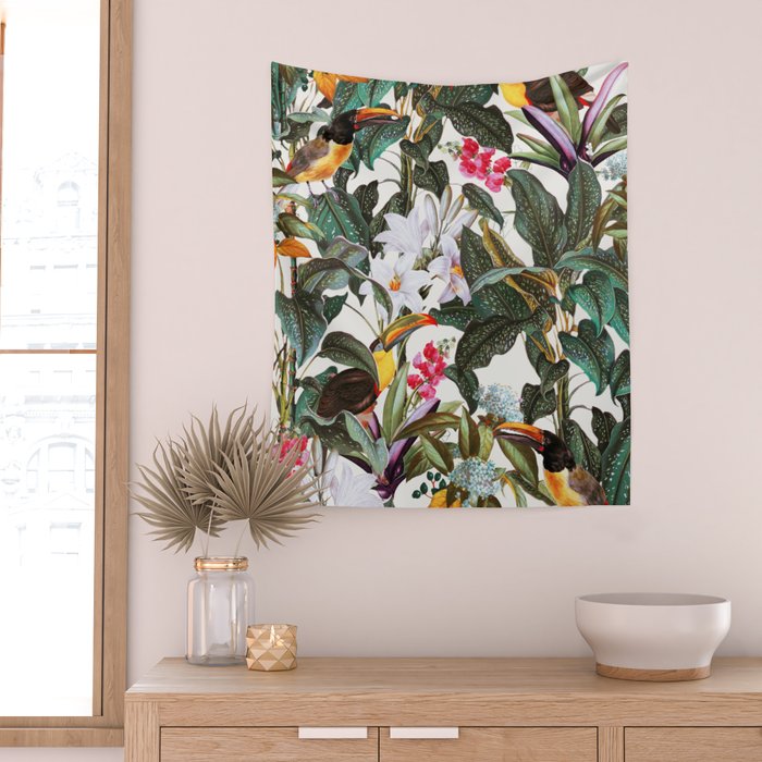 Tropical Toucan Garden Wall Tapestry Gallery Image 2