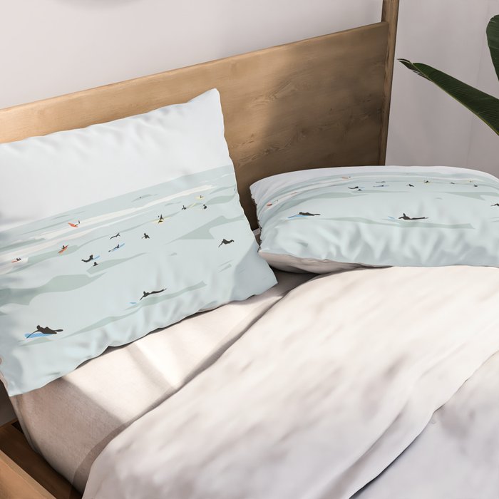 Tiny Surfers in Lima Pillow Sham Gallery Image 2