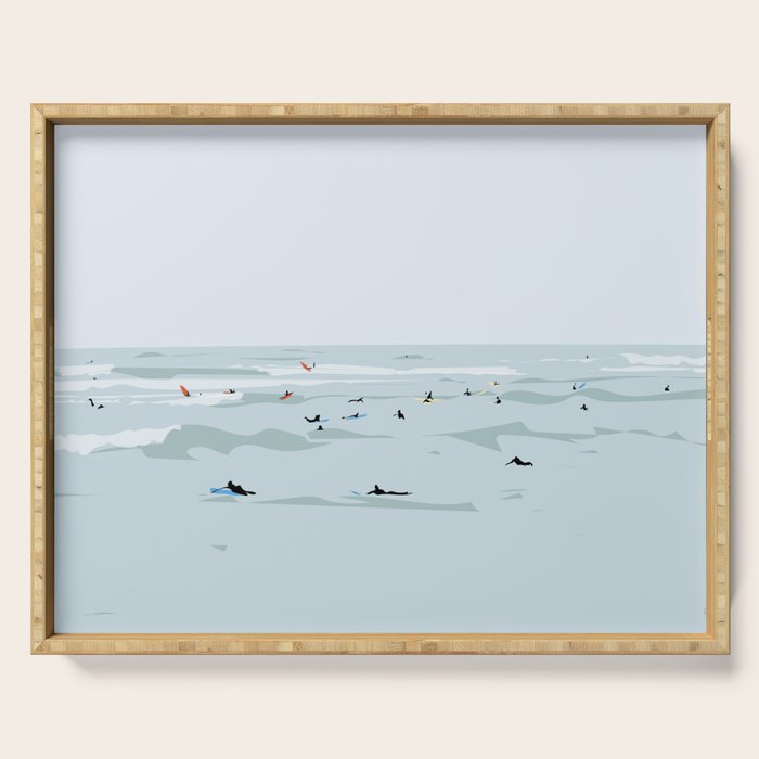 Tiny Surfers in Lima Serving Tray Gallery Image 1