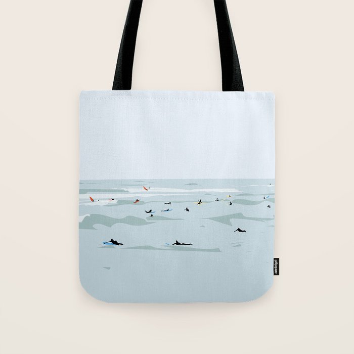 Tiny Surfers in Lima Tote Bag Gallery Image 1