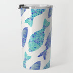 Indonesian Fish Duo - Navy & Turquoise Palette Travel Mug Gallery Image 3