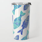 Indonesian Fish Duo - Navy & Turquoise Palette Travel Mug Gallery Image 2