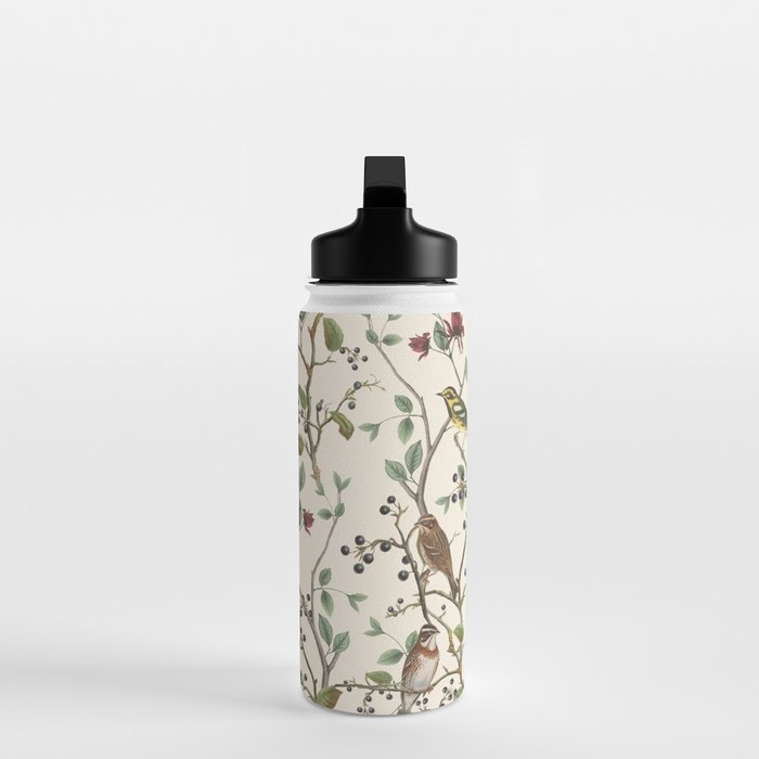 Nordic Birds Autumn Whispers Woodland Pattern Water Bottle Gallery Image 3