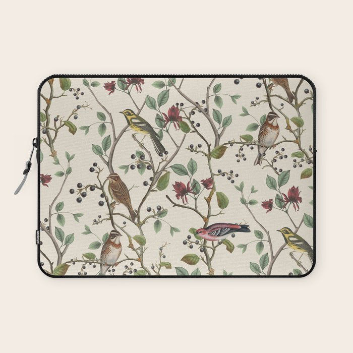 Nordic Birds Autumn Whispers Woodland Pattern Laptop Sleeve Gallery Image 1
