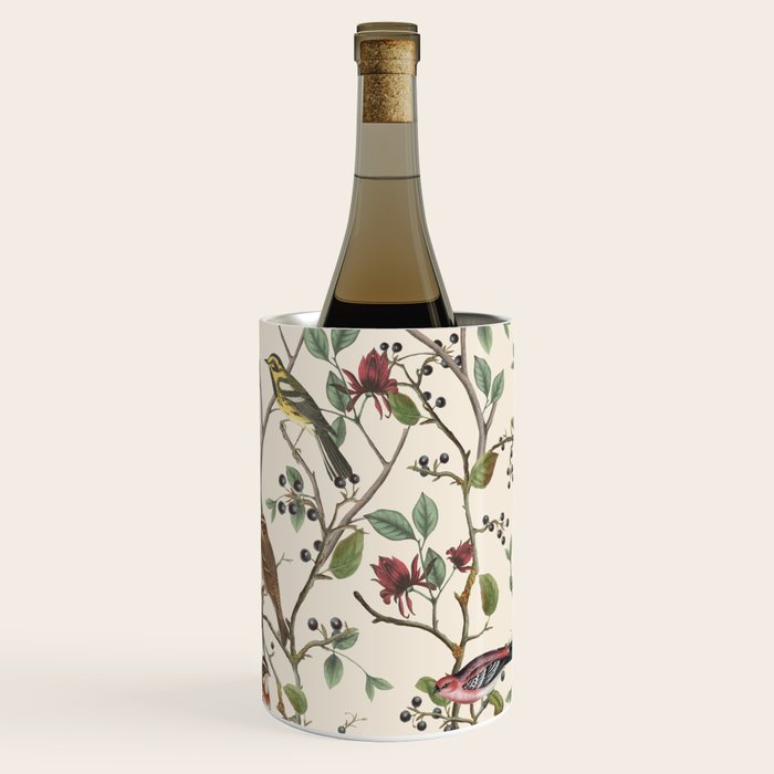 Nordic Birds Autumn Whispers Woodland Pattern Wine Chiller Gallery Image 1