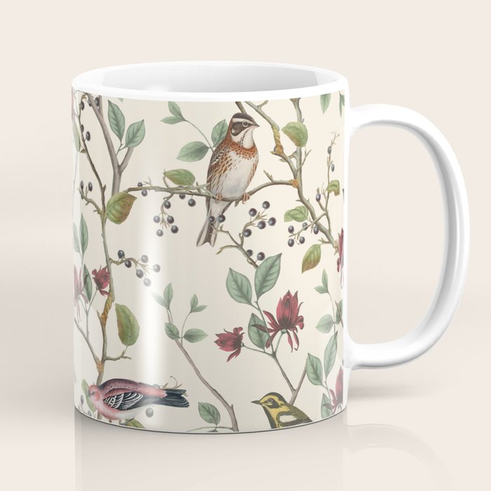 Nordic Birds Autumn Whispers Woodland Pattern Coffee Mug Gallery Image 1