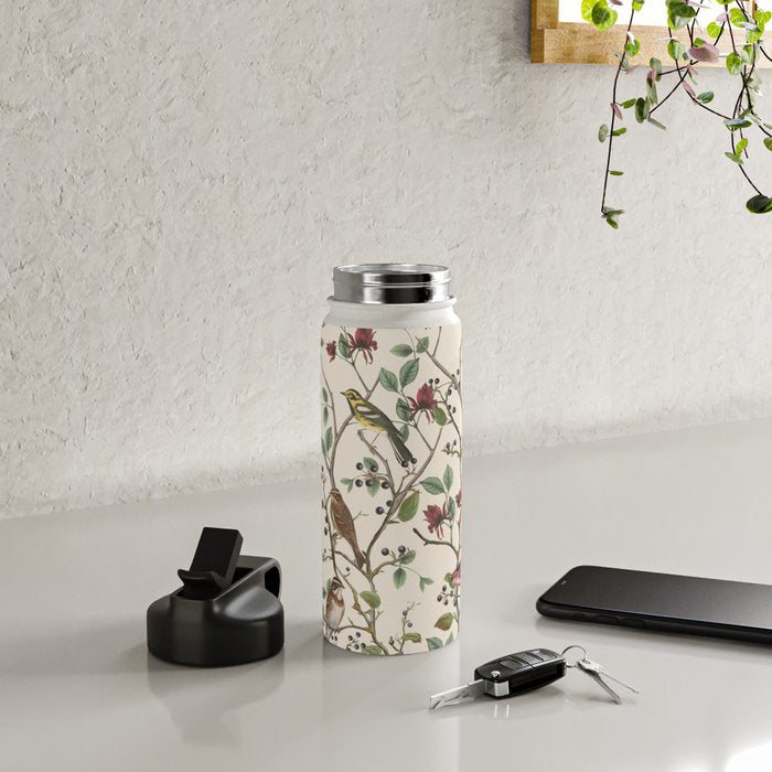 Nordic Birds Autumn Whispers Woodland Pattern Water Bottle Gallery Image 4