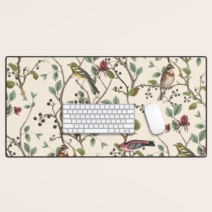 Nordic Birds Autumn Whispers Woodland Pattern Desk Mat Gallery Image 1