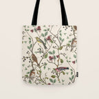Nordic Birds Autumn Whispers Woodland Pattern Tote Bag Gallery Image 1