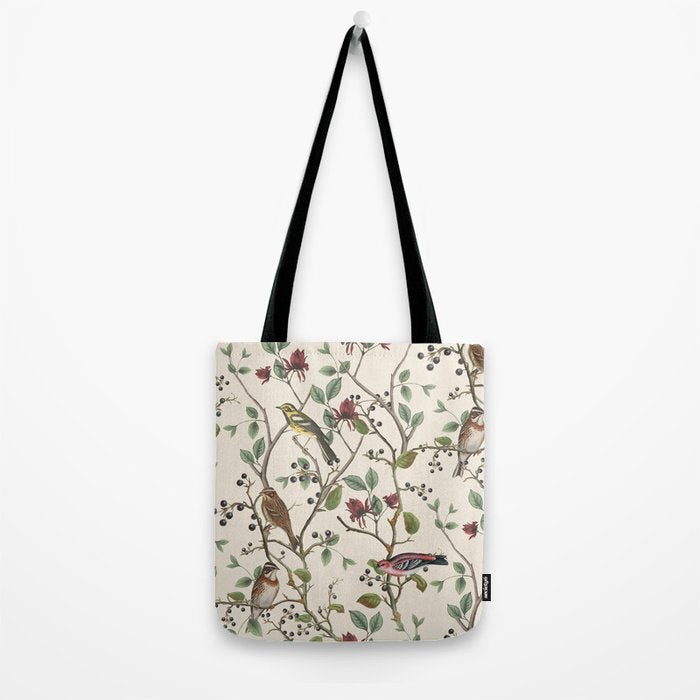 Nordic Birds Autumn Whispers Woodland Pattern Tote Bag Gallery Image 2
